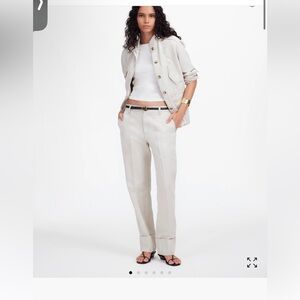 Madewell The Tall Dean Easy Straight Pant in Cotton-Linen Blend